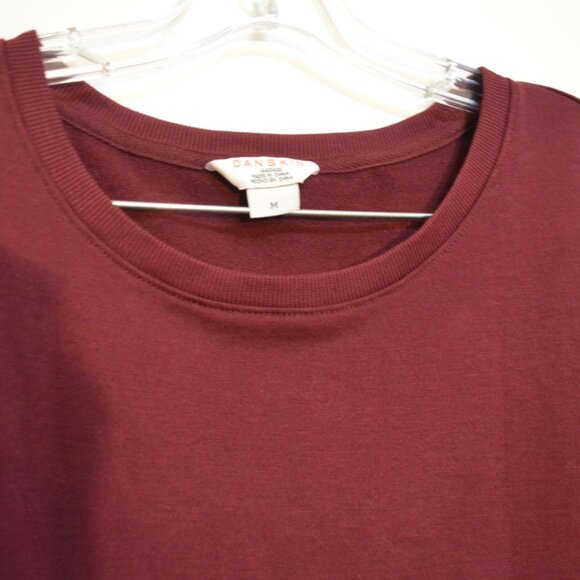 DANSKIN Dark-Red Soft Stretchy Polyester-Spandex-Rayon T-Shirt Women's M - Picture 2 of 6